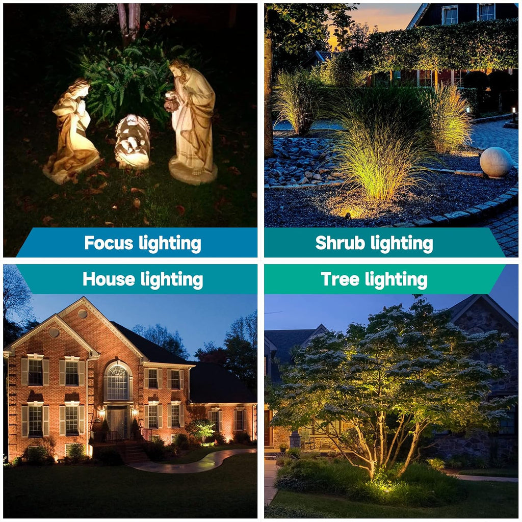 Gardencoin Solid Brass Outdoor Landscape Spotlights, 12V Heavy Duty Low Voltage LED Spot Light Waterproof for Garden and Yard Up Lighting, Classic Bronze Accent Light Fixture Without MR16 Bulb, 6 Pack