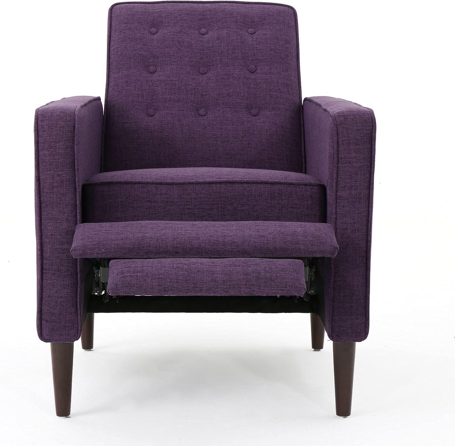 Christopher Knight Home Mervynn Mid-Century Modern Fabric Recliner,polyester, Muted Purple / Dark Espresso