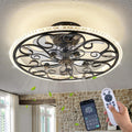 Retro Black Caged Ceiling Fan with Lights Remote Control, 6 Speeds 3 Color Industrial Ceiling Fan with Light for Kitchen Bedroom Living Room