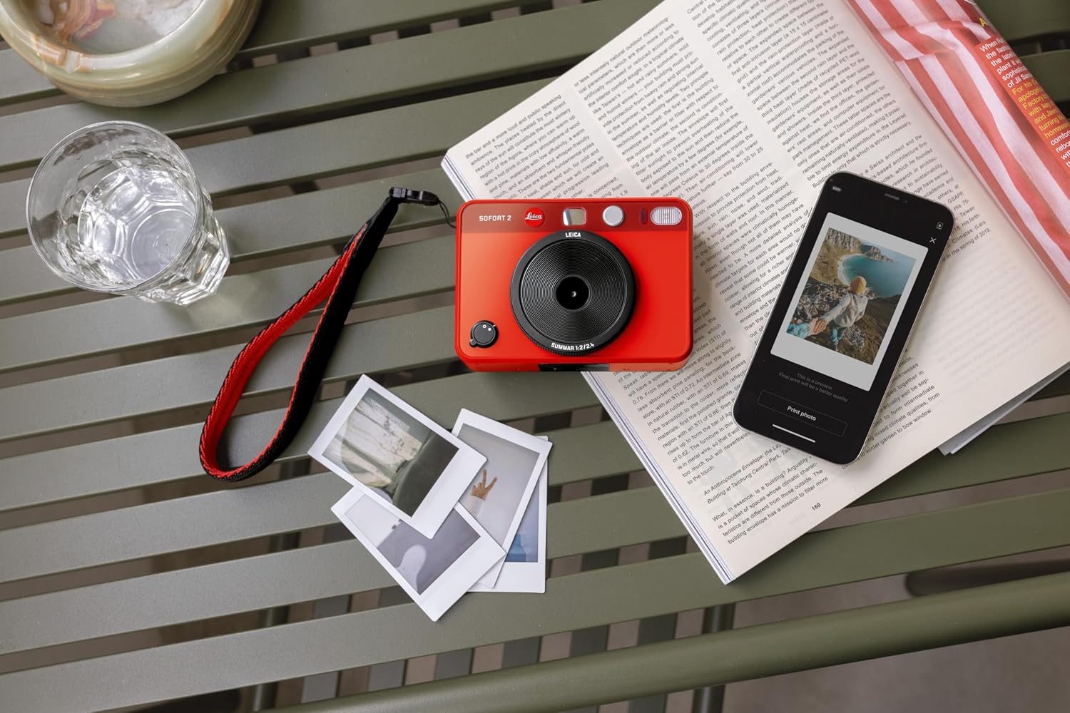 Leica Sofort 2 Digital and Instant Photo Camera with LCD Display, Two Shutter Releases, 10 Lens Effects, and Leica FOTOS App Support (Red)