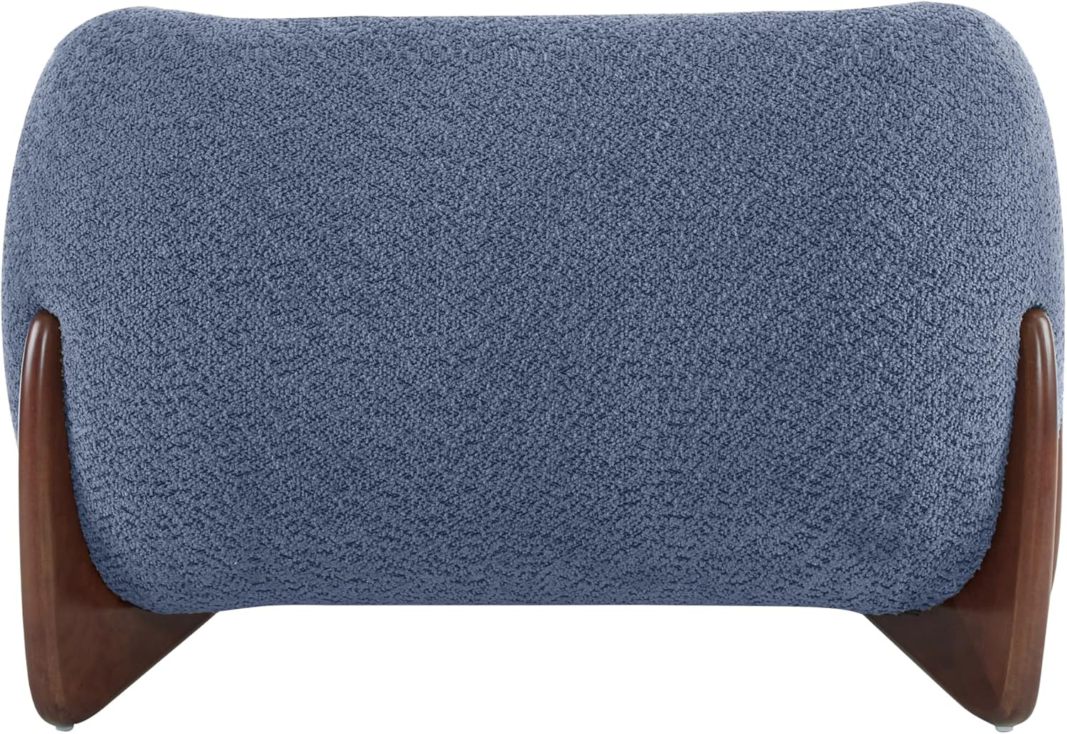 Christopher Knight Home Holly Modern Boucle Fabric Upholstered Club Chair for Living Room, Home Office, Apartment, Relaxing Chair with Removable Cushion and Birch Wood Legs, Blue + Walnut