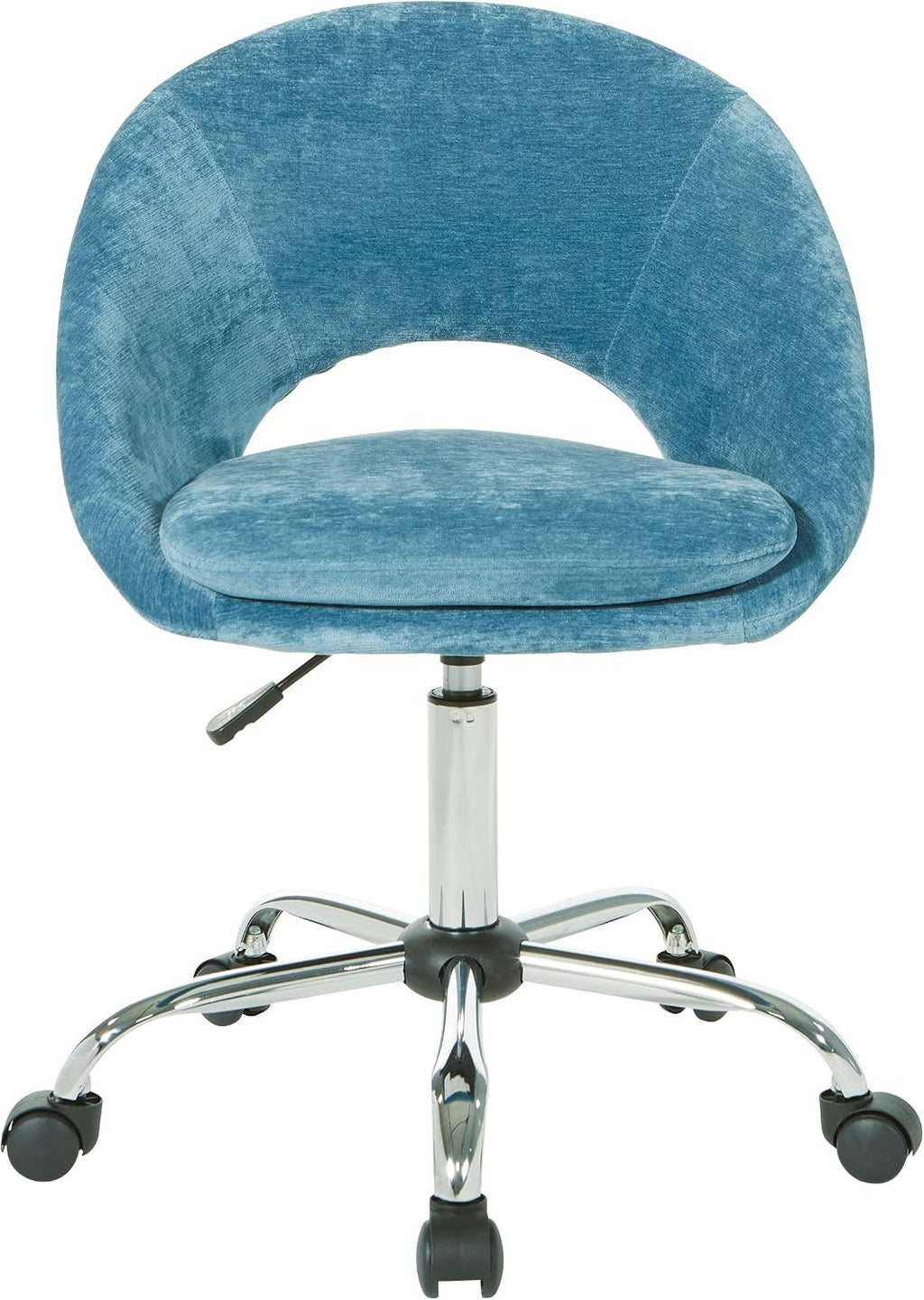 OSP Home Furnishings Milo Modern Chic Height Adjustable Padded Home Office Chair, Royal Blue Micro-Fiber Velvet