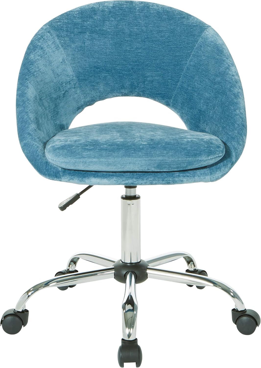 OSP Home Furnishings Milo Modern Chic Height Adjustable Padded Home Office Chair, Royal Blue Micro-Fiber Velvet