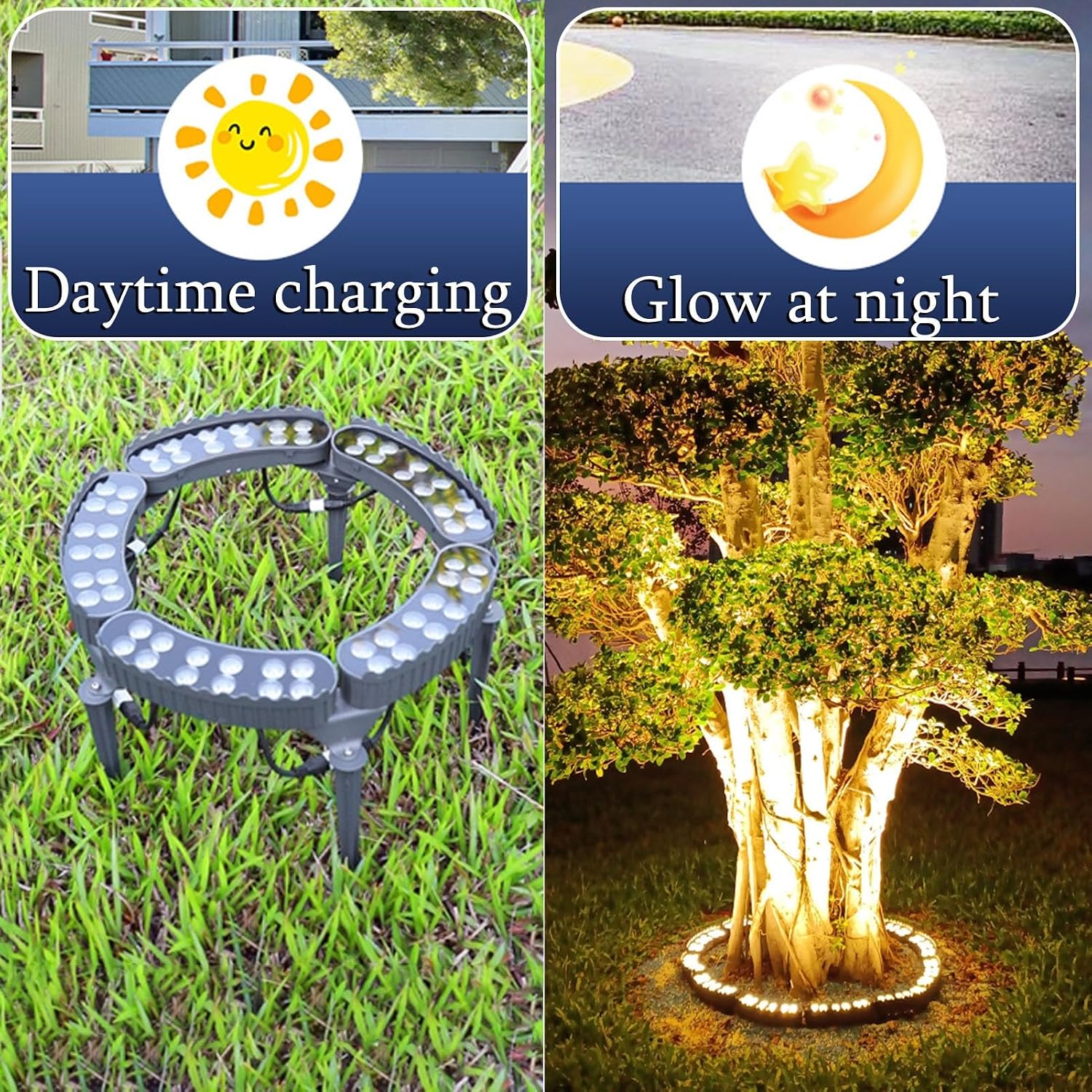 Outdoor Solar Palm Tree Lights，IP 65 Waterproof Led Floodlights，Garden Trees ﻿(60W)