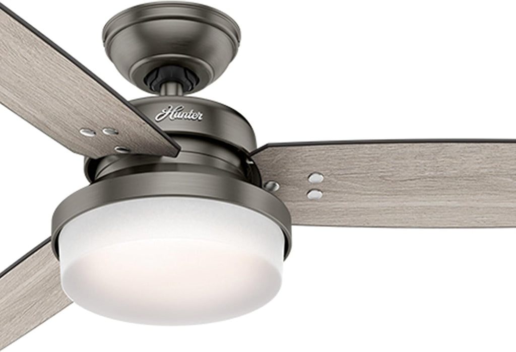 Hunter Fan 52 inch Brushed Slate Contemporary Ceiling Fan with LED Light Kit and Remote Control (Renewed)