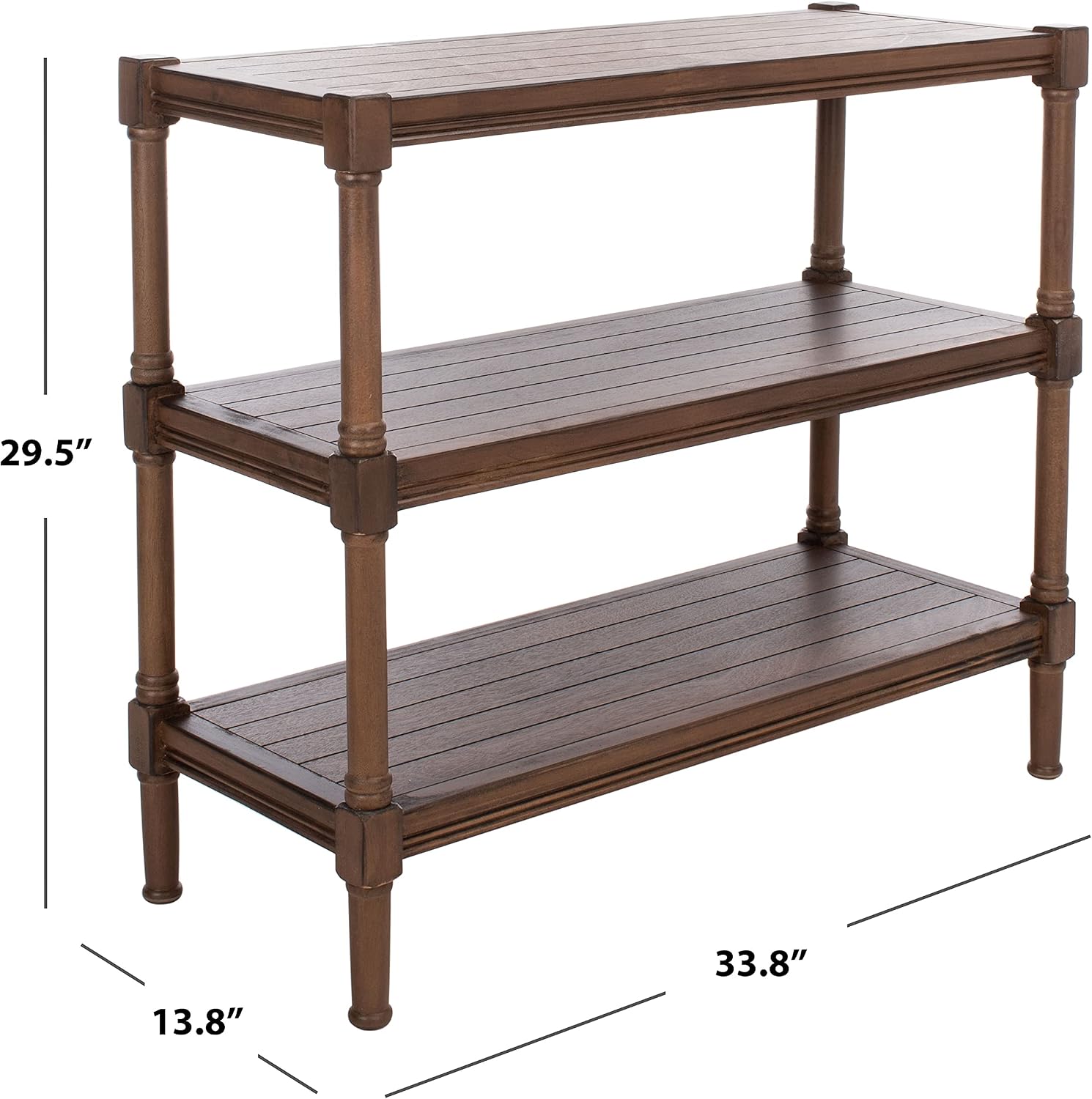 SAFAVIEH Home Collection Rafiki Brown 3-Shelf Console Table CNS5715C