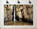 Trykid 20x10ft Rocky Gorge Waterfall Backdrop Mossy Cliffs Clear Pool Scene Photography Background Wilderness Adventure Party Decoration Photo Booth Prop Fabric