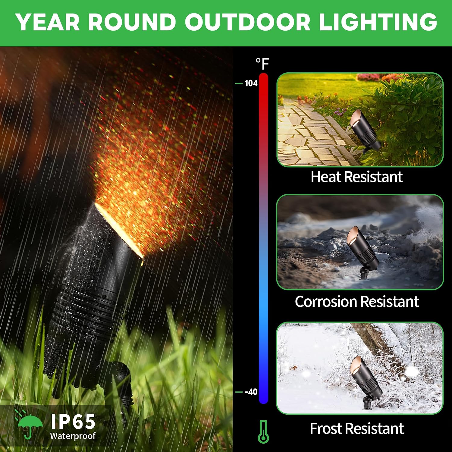 RGBCW Landscape Spotlights Low Voltage - Smart Color-Changing LED 12V Uplights, Spot Lights Outdoor Waterproof, App Control Works with Alexa, Aluminum Black for Outside Trees Wall 4 Pack