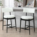 Christopher Knight Home Ebany 25.50' H Barstools Set of 2, Upholstered Counter Stool, Comfy Backrest Kitchen Stool, Rubberwood Frame Stool Chair, Bistro Chair for Kitchen Dining Room, Beige+Black