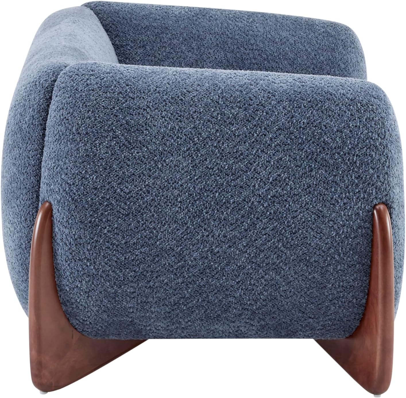 Christopher Knight Home Alma 63' Boucle Loveseat with Wood Legs, 2 Seater Sofa Couches for Living Room, Upholstered Couch Chair, Soft Seating Lounge Sofa Chair, Cozy Loveseat with Armrest, Navy Blue