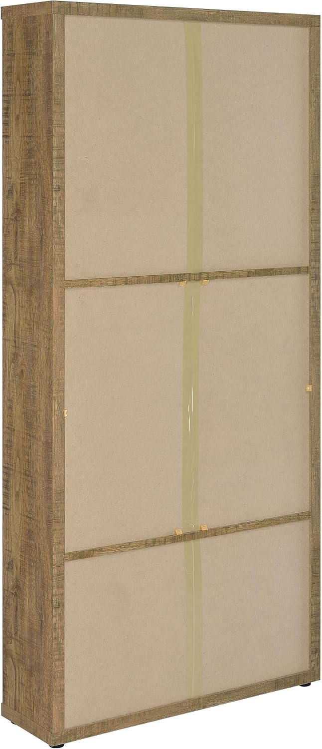 Coaster Home Furnishings - Hawthorne - 4-Shelf Wood Accent Cabinet with Glass Doors - Glass and Wood, Drawers - Farmhouse Style - Living Room, Entryway & Home Kitchen - Mango - 953479
