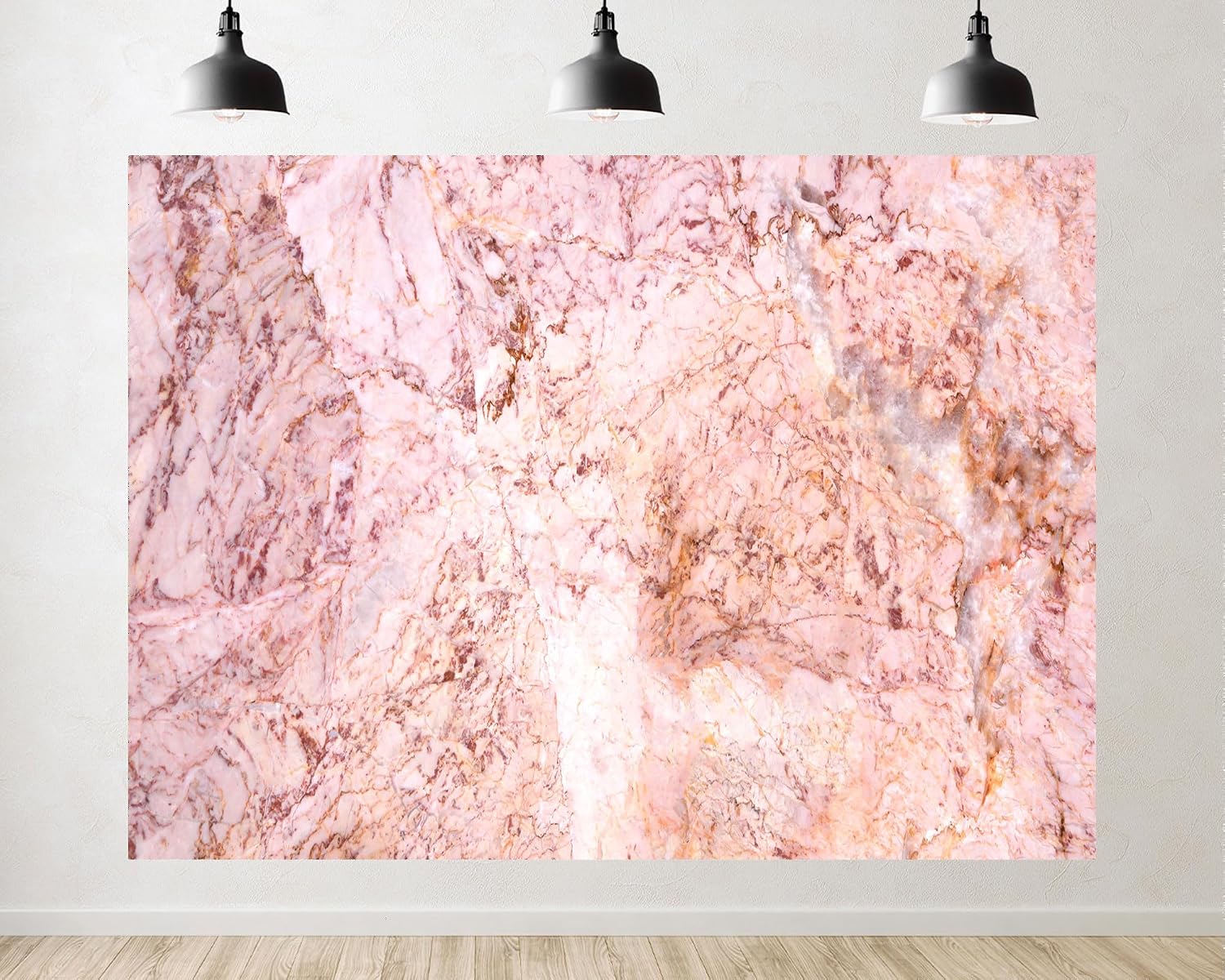 Trykid 20x10ft Pink Brown Marble Vein Texture Backdrop Warm Natural Stone Tone Interior Photography Background Luxury Home Design Party Decoration Tapestry Photo Booth Prop Fabric