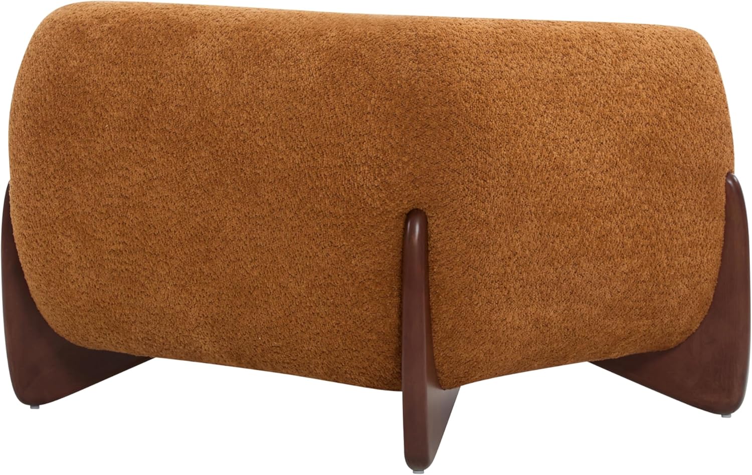 Christopher Knight Home Holly Modern Boucle Fabric Upholstered Club Chair for Living Room, Home Office, Apartment, Relaxing Chair with Removable Cushion and Birch Wood Legs, Caramel Brown + Walnut