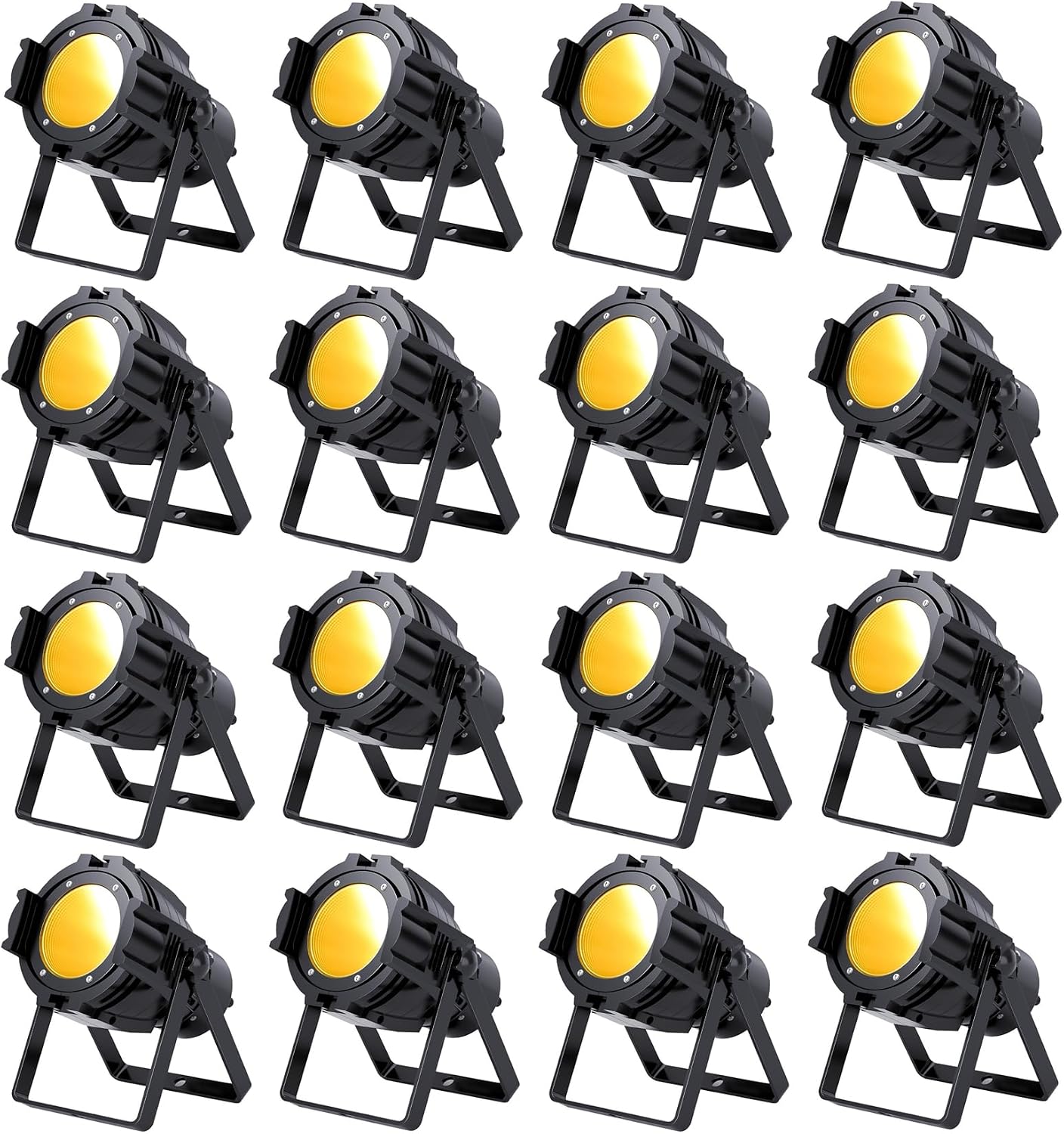 HOLDLAMP Spotlight COB 80W Stage Light Par Lights Party Warm & Cold White Professional DMX Spotlights Portable Strobe Party Light for Church, Concert, Wedding, Theater - 16Packs