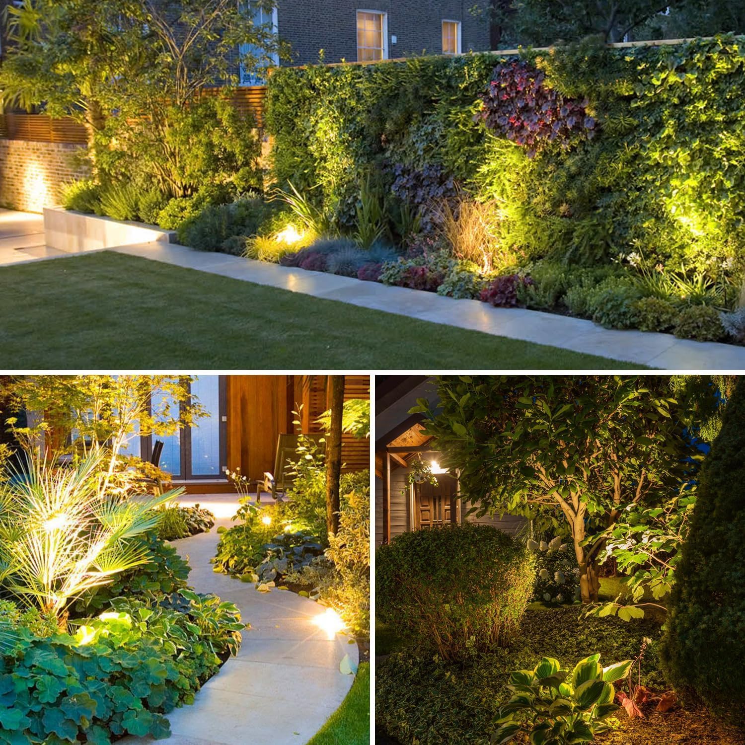 ZYAN Landscape Spotlights with Sensor, 5 Lighting Modes for Brightness Adjustment, Dimmable Timer Auto On Off, Low Voltage Outdoor IP65 Waterproof for Patio Yard Garden Path, Warm White (16 Pack)