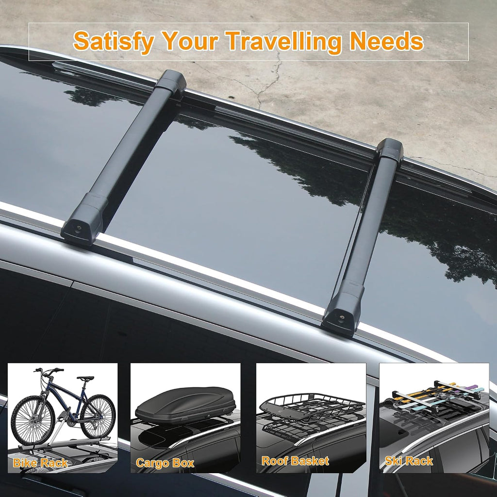 Autekcomma Heavy Duty Roof Rack Crossbars Replacement for 2007-2026 Toyota 4Runner,Anti-Corrosion,Aircraft Aluminum Black Matte with Anti-Theft Locks (ONLY FIT Original EXISTING Side Rail)