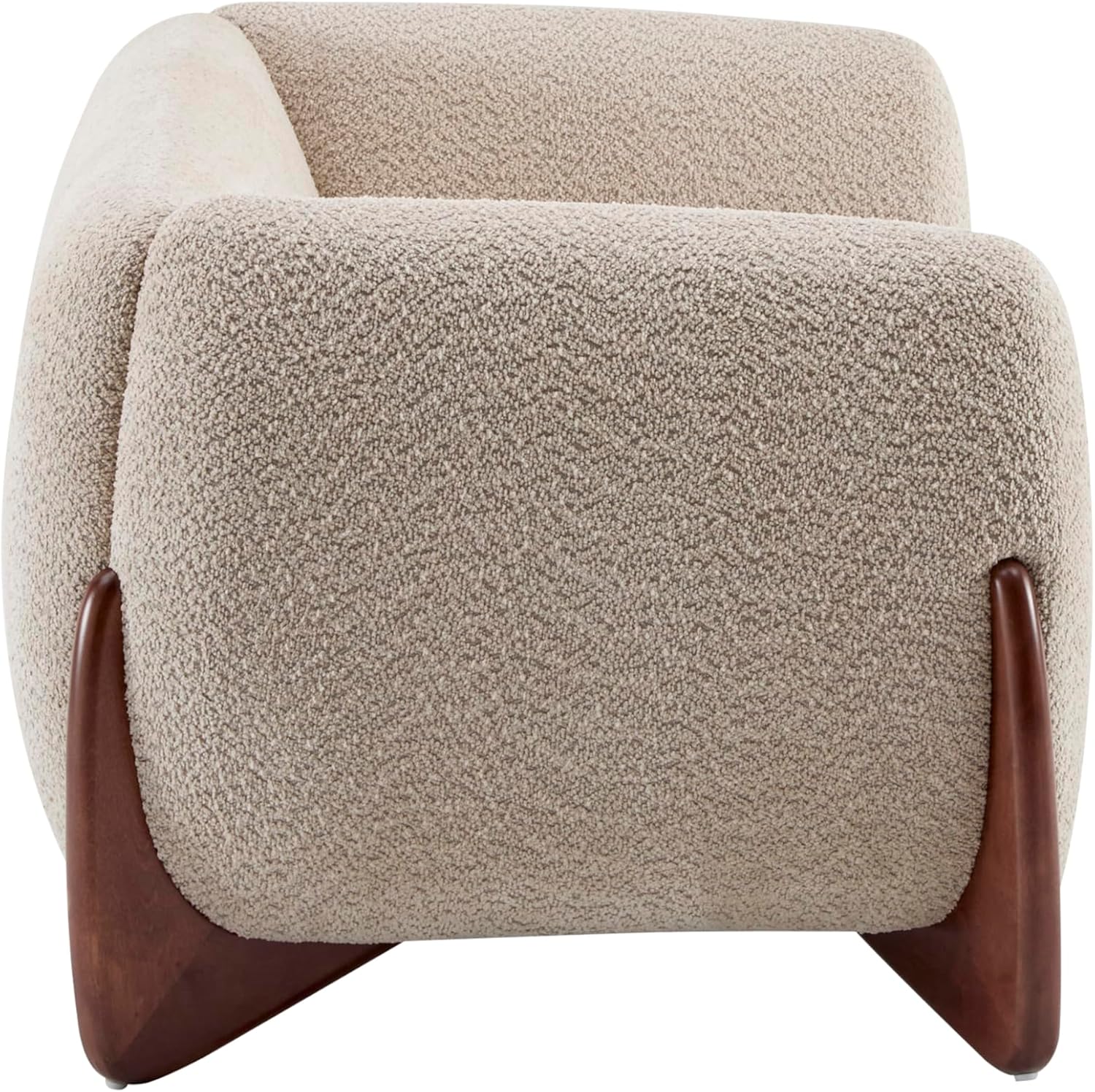 Christopher Knight Home Alma 63' Boucle Loveseat with Wood Legs, 2 Seater Sofa Couches for Living Room, Upholstered Couch Chair, Soft Seating Lounge Sofa Chair, Cozy Loveseat with Armrest, Almond