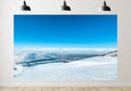 Trykid 20x10ft Alpine Ski Resort Backdrop Snow Covered Mountains Clear Blue Sky Photography Background Home Wall Decor Winter Theme Party Decoration Photo Booth Prop Fabric