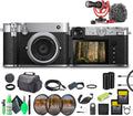FUJIFILM GFX100RF Medium Format Mirrorless Digital Camera, 102MP BSI CMOS II Sensor Powerful Compact Rangefinder Style, 35mm F4 Lens + 2X 64GB Memory Card + More- Silver
