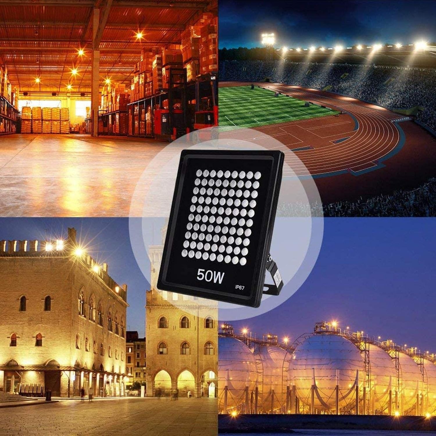Solar Flood Lights Floodlight,50W Warm White LED Floodlight, Outdoor Wall Spotlight, 5000Lm,Spotlight for Garden, Garage, Ip67 Waterproof