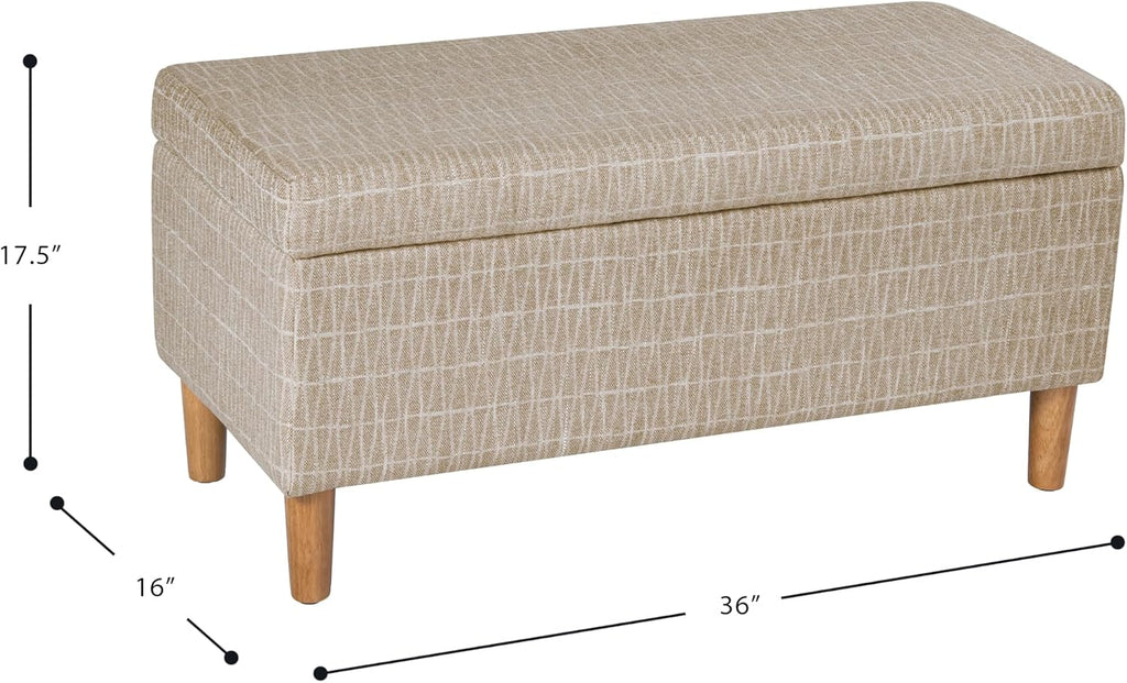 HomePop Malmo 36' Storage Bench - Tan Geometric Pattern