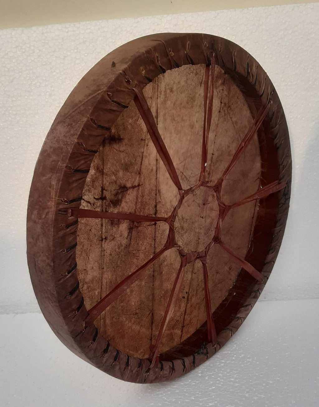 14' inches (35cm) Shaman drum, Deep soft sound, Brown color buffalo hide drum, shamanic handmade, percussion, yoga meditation, events celebration + beater, mallet