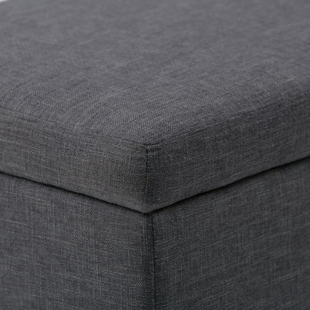SIMPLIHOME Avalon Storage Ottoman Bench - 48' Wide x 16' High Upholstered Linen Look Fabric Rectangular Lift-Top Ottoman in Slate Grey, Contemporary Bench for Living Room with High-Density Foam