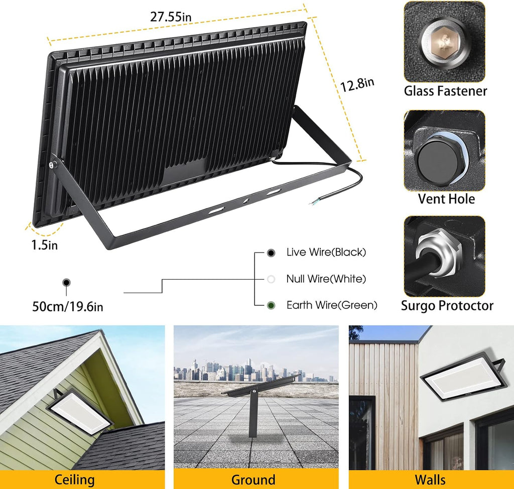 XYCN 600W LED Stadium Flood Lights Outdoor(3050W Equivalent),67500LM Super Bright LED Arena Lights,100-277V IP66 Waterproof 5000K Daylight White Commercial Lighting for Sports Fields and Counts