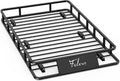 Folews 64 x 39 x 6 Inch Roof Basket, Heavy Duty 300LB Roof Rack Cargo Carrier Universal Rooftop Cargo Basket Steel Luggage Holder for Car, SUV, Truck & Pickup