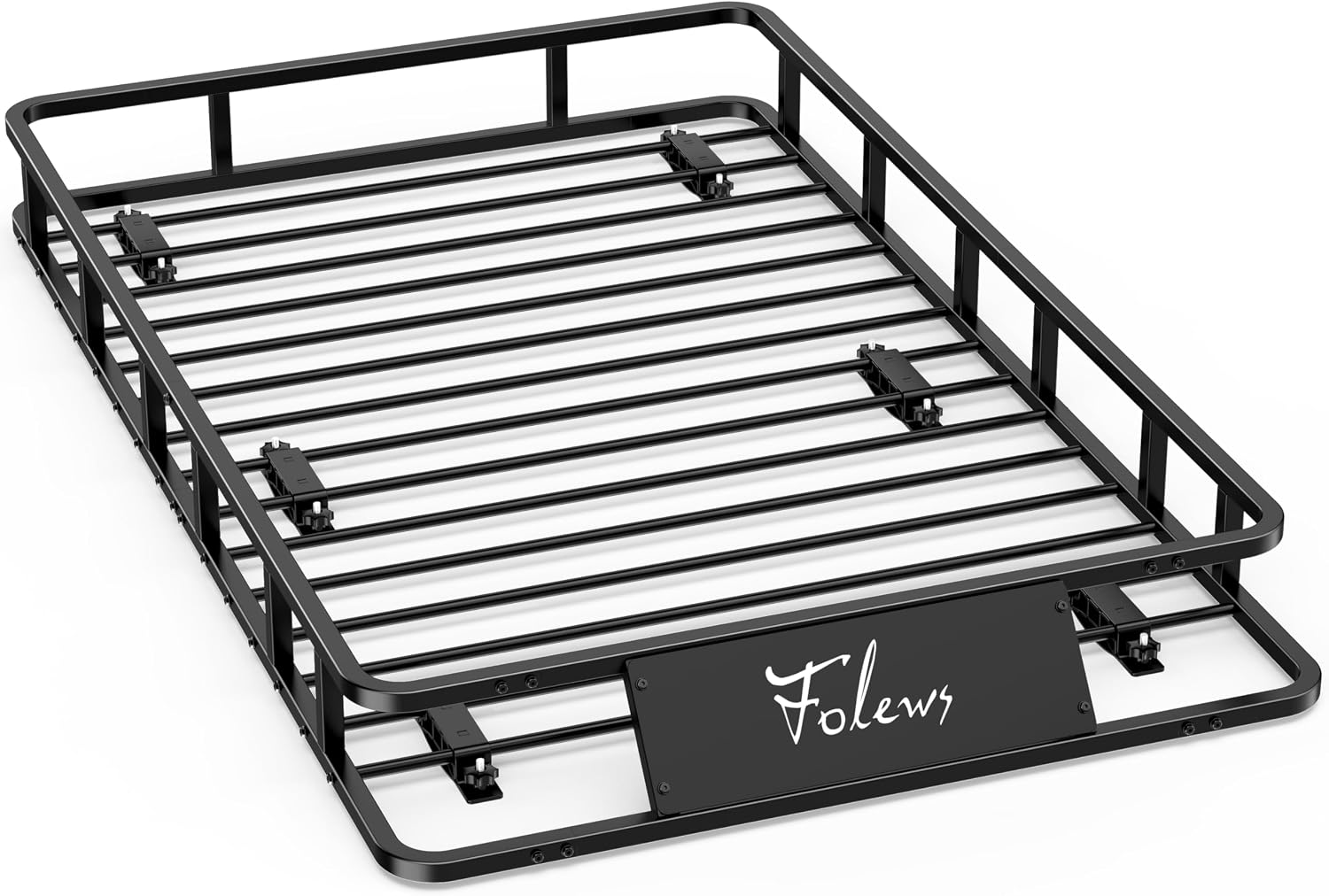 Folews 64 x 39 x 6 Inch Roof Basket, Heavy Duty 300LB Roof Rack Cargo Carrier Universal Rooftop Cargo Basket Steel Luggage Holder for Car, SUV, Truck & Pickup