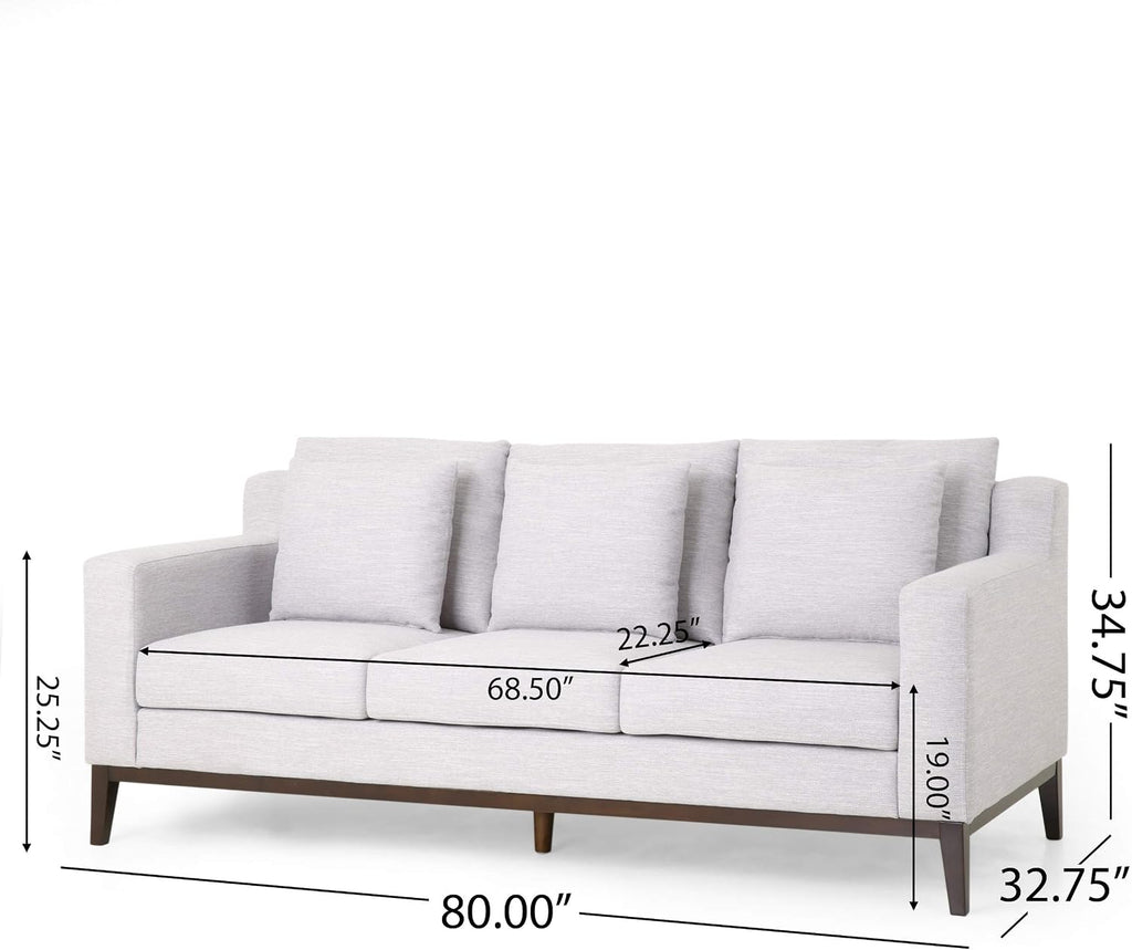 Christopher Knight Home Elliston Sofas, Light Grey + Dark Walnut
