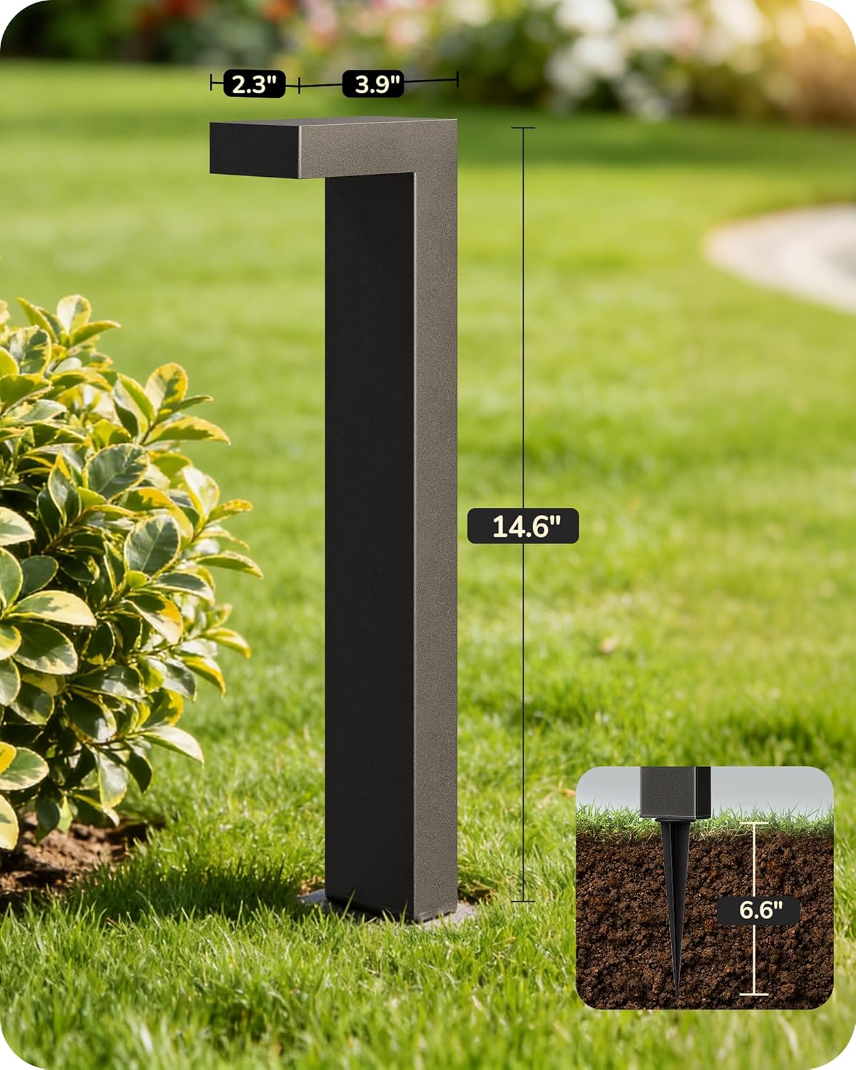 EDISHINE Low Voltage Landscape Lighting, 3.2W 3000K 50,000Hrs Electric LED Pathway Lights Wired, 12V Waterproof Outdoor Landscape Path Lights, Modern Aluminum Housing for Driveway Garden, 6Pack