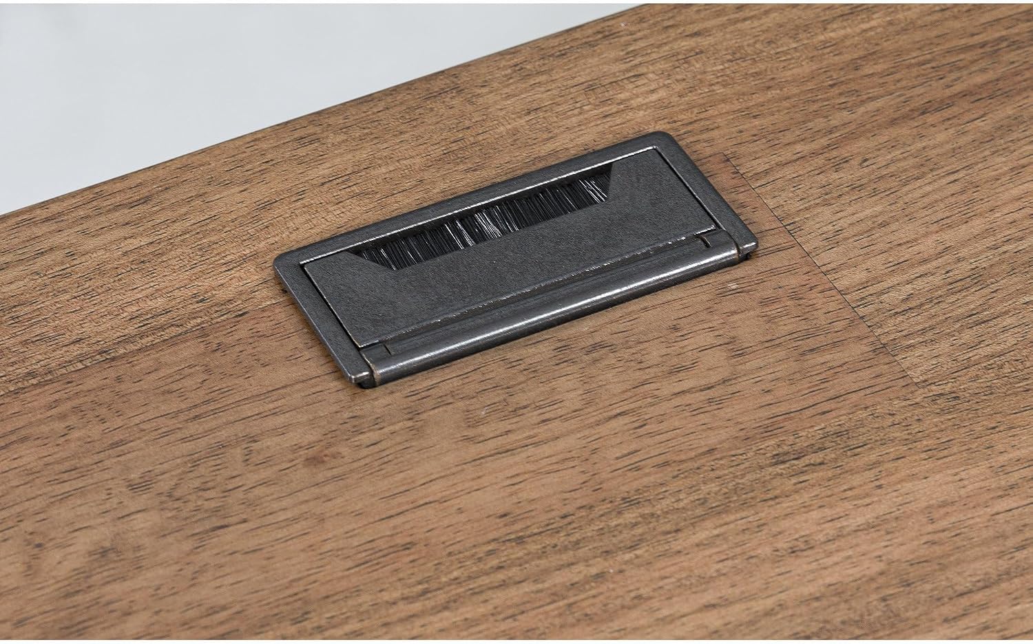 Signature Design by Ashley Wildenauer Farmhouse 1-Drawer 60' Home Office Desk with Keyboard Tray, Cord Management and Trestle Base, Dark Brown & Black