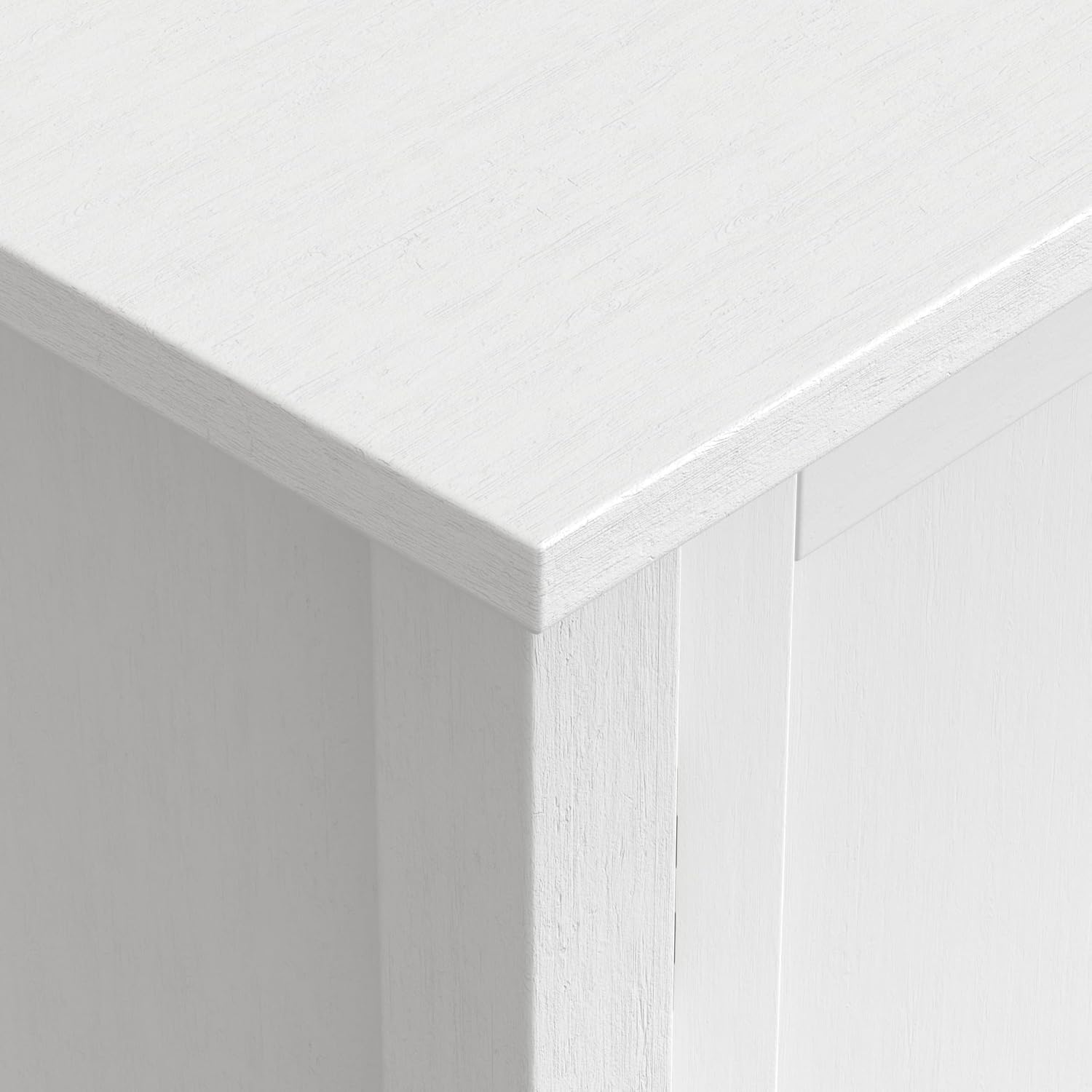 SIMPLIHOME Redmond Storage Cabinet - 32 inch Wide Solid Wood 2-Shelf Low Storage Cabinet in White, Transitional Accent Cabinet for Entryway with Adjustable Shelves and Tapered Legs
