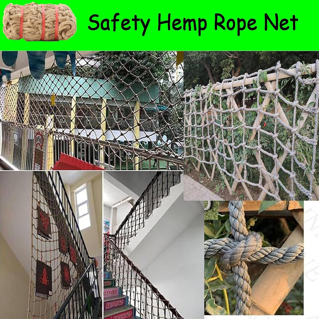 Versatile Child Safety Net for Stairs, Balcony & Tree House - Anti-Fall Rope Net, 3x16FT - Protect Kids with Safety Railing & Climbing Netting