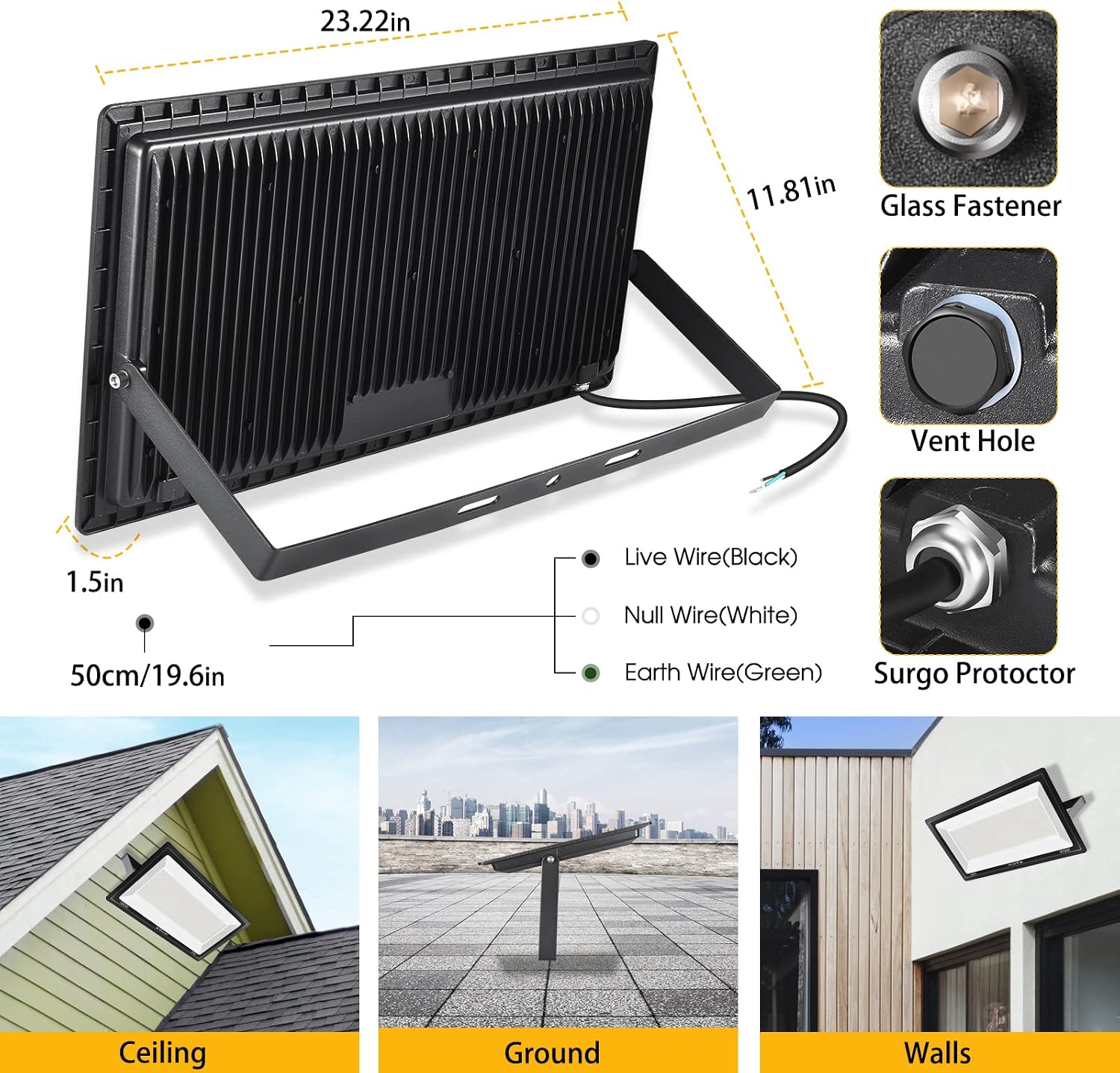 600W 2pack LED Stadium Flood Lights ,(3050W Equivalent)67500LM Super Bright LED Arena Outdoor Lights,100-277V IP66 Waterproof 5000K Daylight White Commercial Lighting for Sports Fields and Counts