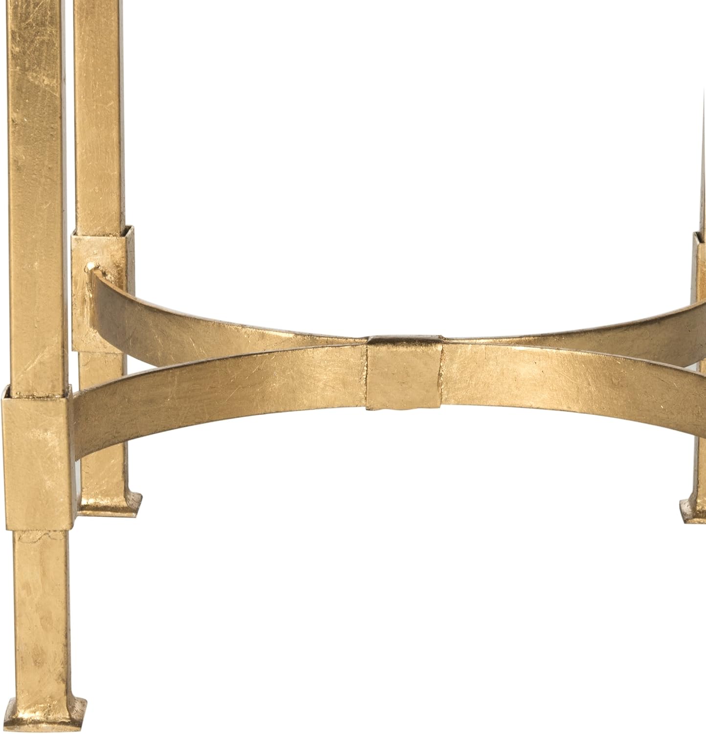 SAFAVIEH Home Collection Halyn Gold Leaf Mirror Top End Table