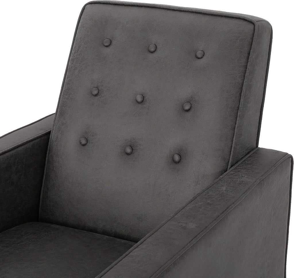 Christopher Knight Home Mervynn Mid-Century Modern Microfiber Recliner, Slate / Dark Espresso