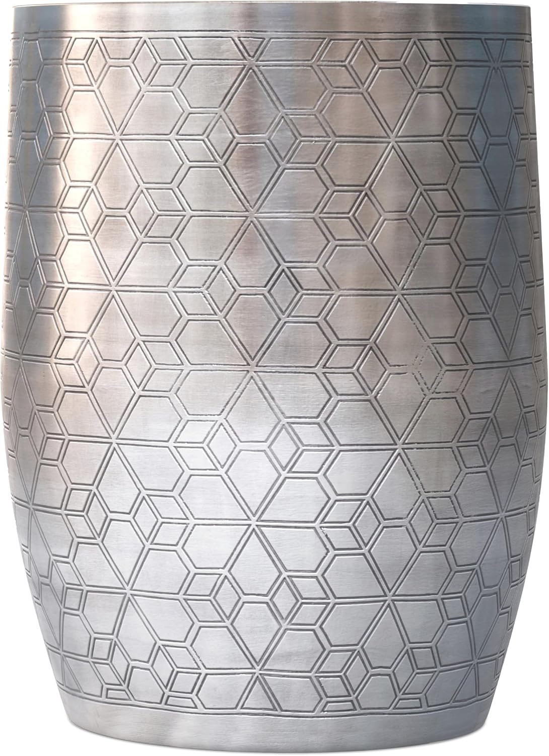 SIMPLIHOME Johnsen Metal Table - 15 inch Wide Solid Iron Round Accent Table in Antique Silver, Boho Side or End Table for Living Room or Bedroom with Etched Geometric Pattern, Assembled