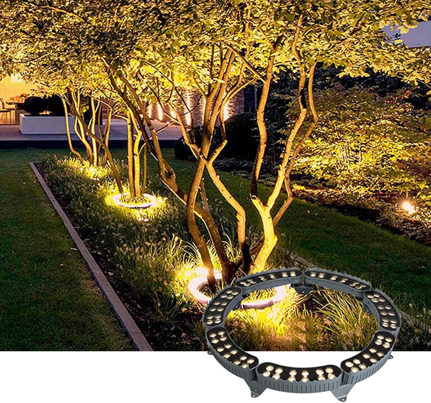 Solar Landscape Spotlights for Big Tree Lighting, Solar Spot Outdoor Landscape, Outdoor Landscape Waterproof Hoop Spotlight for Large Tree, Yard, Landscape, Garden, Party