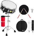 Vangoa Snare Drum Kit with Remo Head 14' x 5.5' Student Marching School Band Beginner Practice Snare Drum with Stand, Drumstick Holder, Padded Gig Bag, Mute Pad, Neck Strap, and 5A Drum Sticks, Black