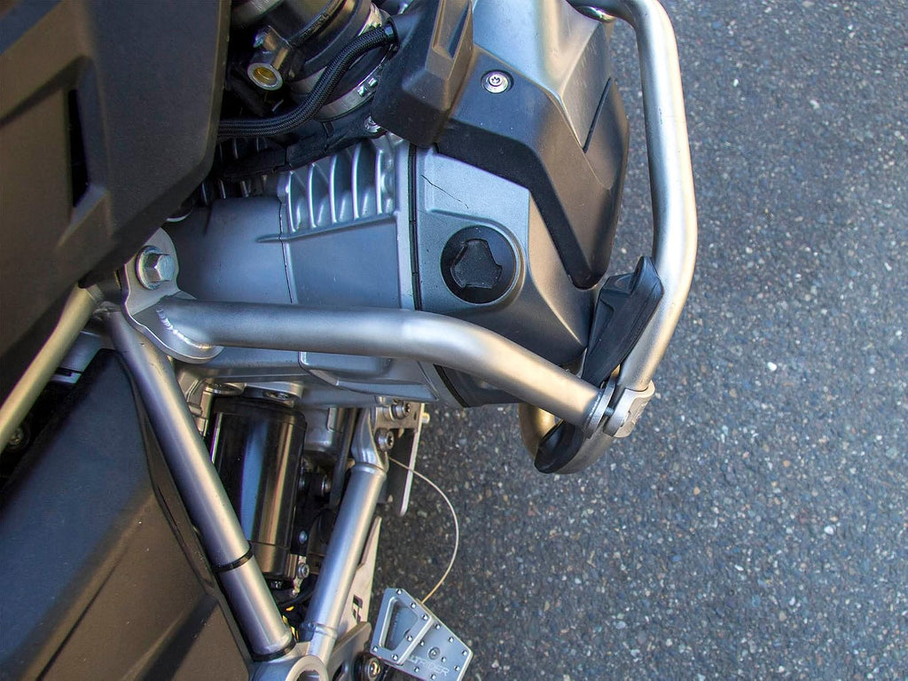 AltRider Reinforcement Crash Bars Compatible with BMW R 1250 GS/GSA - Heavy Duty Stainless Steel 1 Inch Tubing - CNC Machined Through Bolt - Industrial Clamp Mount - Electro-Polish Finish Silver