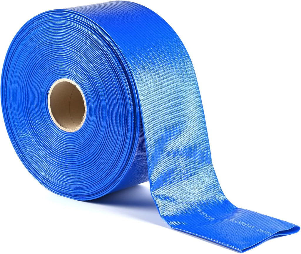 Discharge Hose 6 Inch × 50 ft, Lay-Flat, Pool, Irrigation, Agriculture and Industrial, No Clamps - PonaFlex