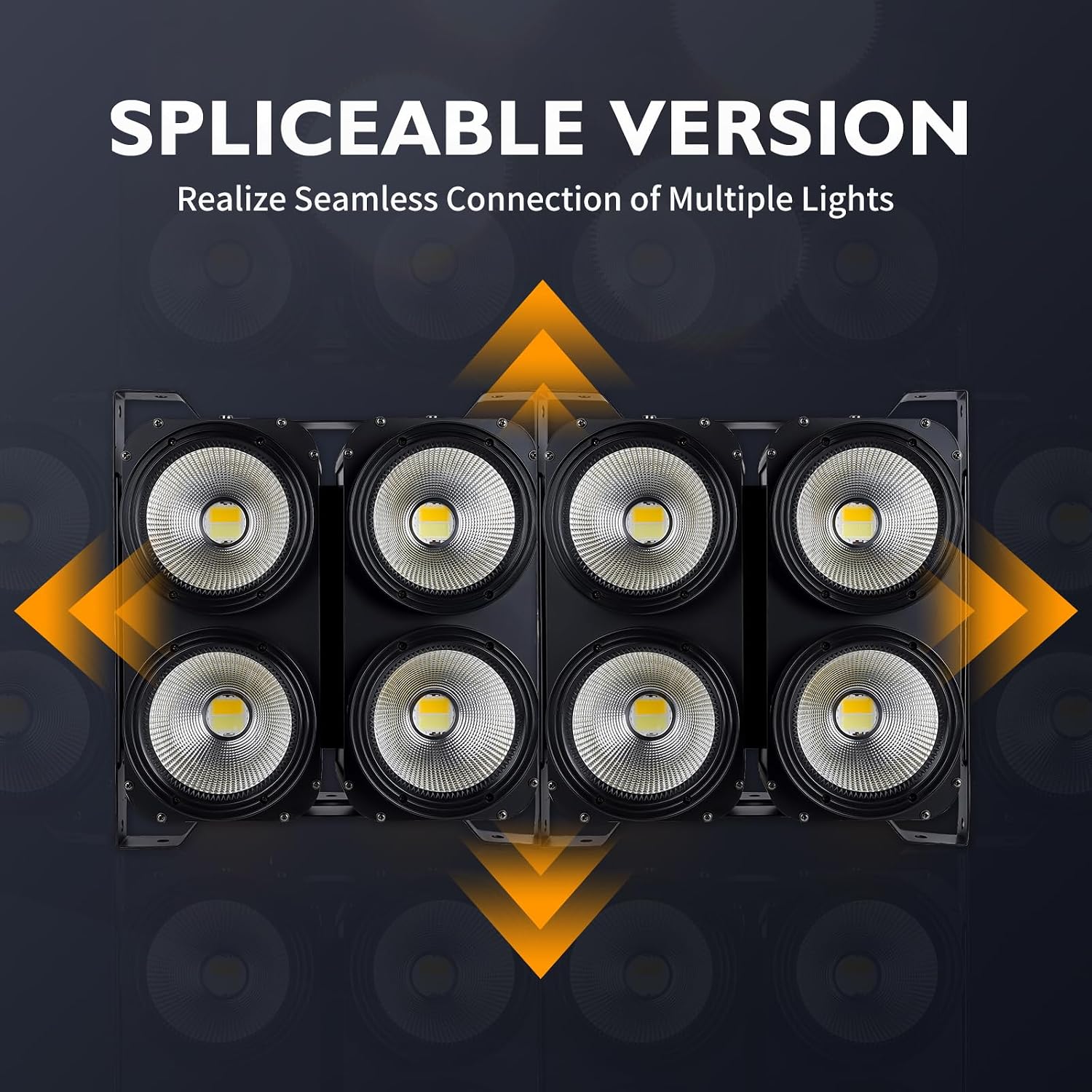4x100W Cob Blinder Stage Spotlight,4 Eye Warm Cold White 2in1 Spliceable LED Par Lights,DMX512 Audience Stage Spot Light for Church Wedding dj Show Photostudio Theater