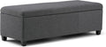 SIMPLIHOME Avalon Storage Ottoman Bench - 48' Wide x 16' High Upholstered Linen Look Fabric Rectangular Lift-Top Ottoman in Slate Grey, Contemporary Bench for Living Room with High-Density Foam