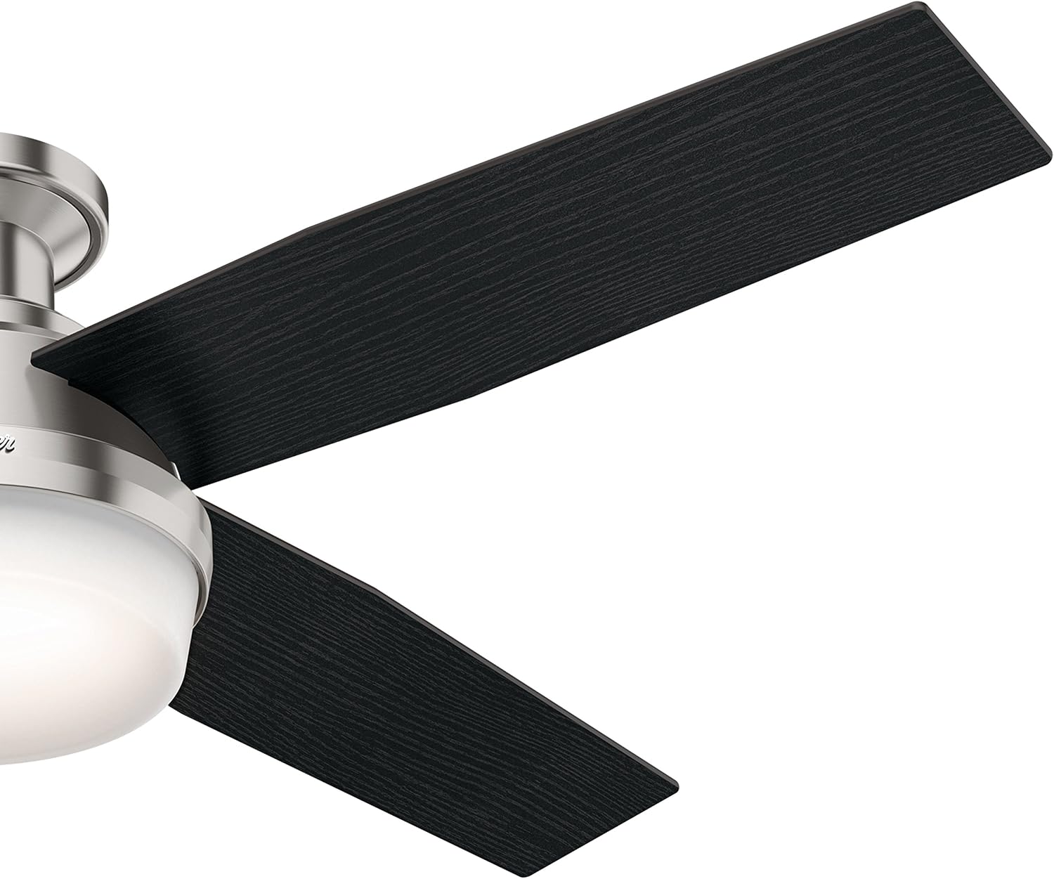 Hunter Fan 52 inch Contemporary Low Profile Brushed Nickel Ceiling Fan with LED Light kit and Remote Control, 4 Blade (Renewed)