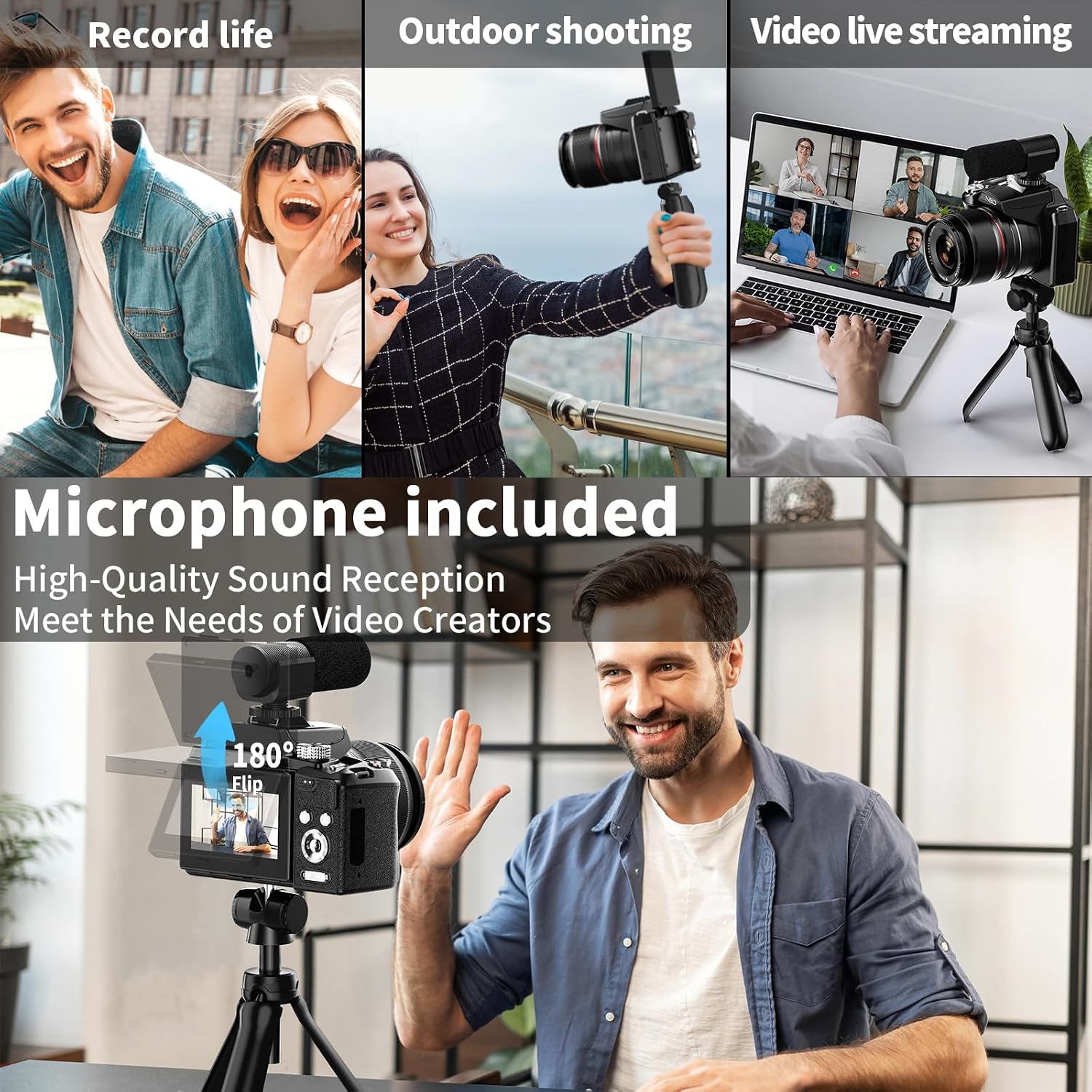 NBD 8K Digital Cameras for Photography,64MP Vlogging Cameras for YouTube,16X Optical Zoom Travel Point and Shoot Digital Cameras Fotograficas with 180°Flip Screen,58mm UV Lens,2 Batteries,64GB Card