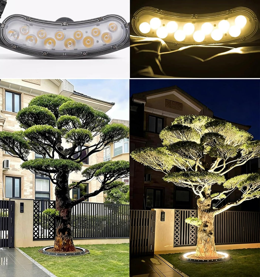 Palm Tree Lights Solar Energy Waterproof LED Lights, Die-cast Aluminum Housing for Commercial Home Garden Tree Lighting.Excluding Transformers(4 lamp Heads)