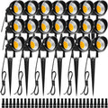 ZUCKEO 10W Low Voltage Landscape Lighting LED Landscape Lights, 12V 24V Waterproof Outdoor Spotlights 1000LM Warm White Light for Floor Garden Yard Pathway (20 Pack with Connectors)