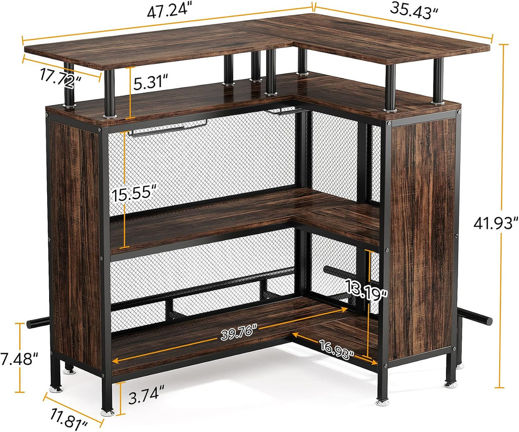 LITTLE TREE Home Bar Unit Mini Liquor Table Cabinet